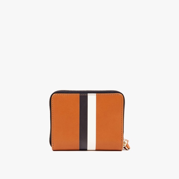 Clare V Handbags - NWT CLARE V. PETIT ZIP WALLET - CUOIO W/ BLACK & CREAM STRIPES
